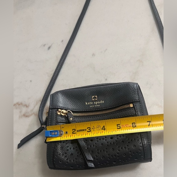 Kate Spade Black Perforated Leather Mini Crossbody Bag - Picture 8 of 8
